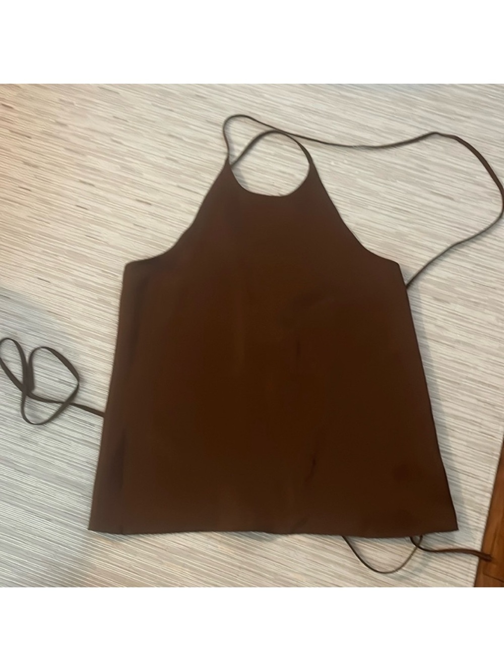 Women's Brown Halter Tie-Back Tank Top - Picture 3 of 7